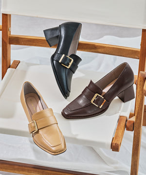 ベルトデザインヒールローファー/51315