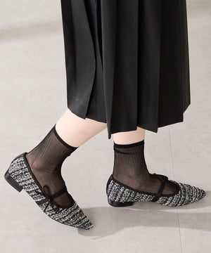 ポインテッドトゥツイードパンプス/51319