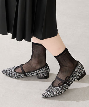 ポインテッドトゥツイードパンプス/51319