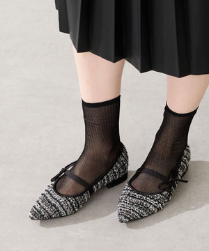 ポインテッドトゥツイードパンプス/51319