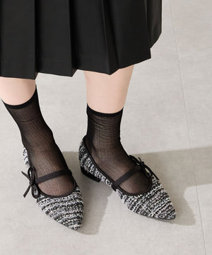 ポインテッドトゥツイードパンプス/51319