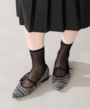 ポインテッドトゥツイードパンプス/51319