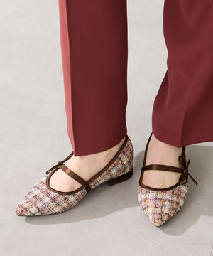 ポインテッドトゥツイードパンプス/51319