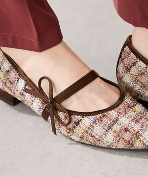 ポインテッドトゥツイードパンプス/51319