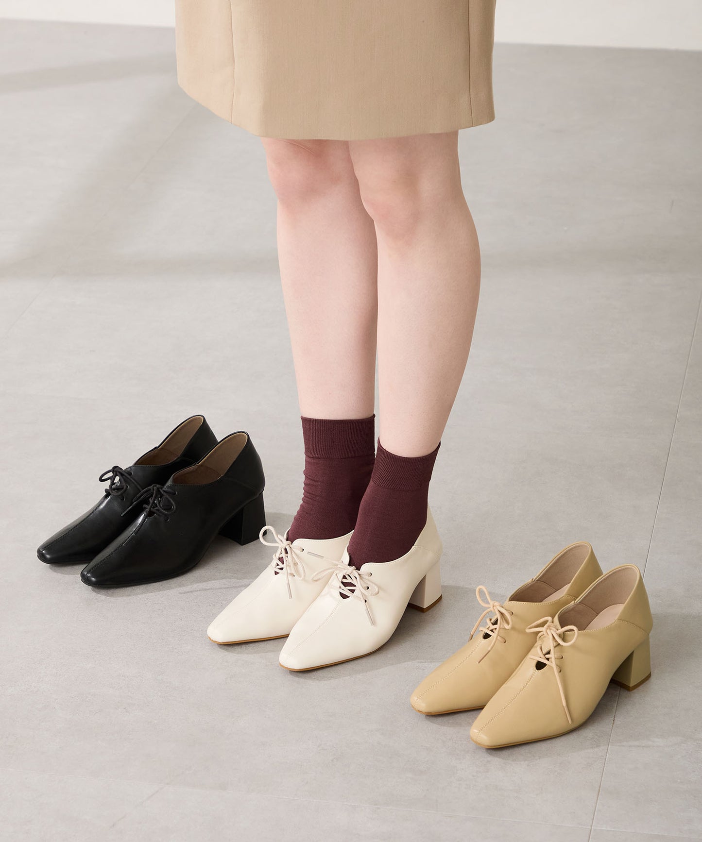 レースアップバブーシュパンプス/51322