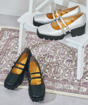 ダブルストラップ厚底シューズ/51323