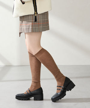 ダブルストラップ厚底シューズ/51323