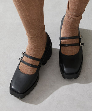 ダブルストラップ厚底シューズ/51323