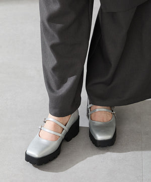 ダブルストラップ厚底シューズ/51323