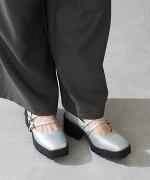 ダブルストラップ厚底シューズ/51323