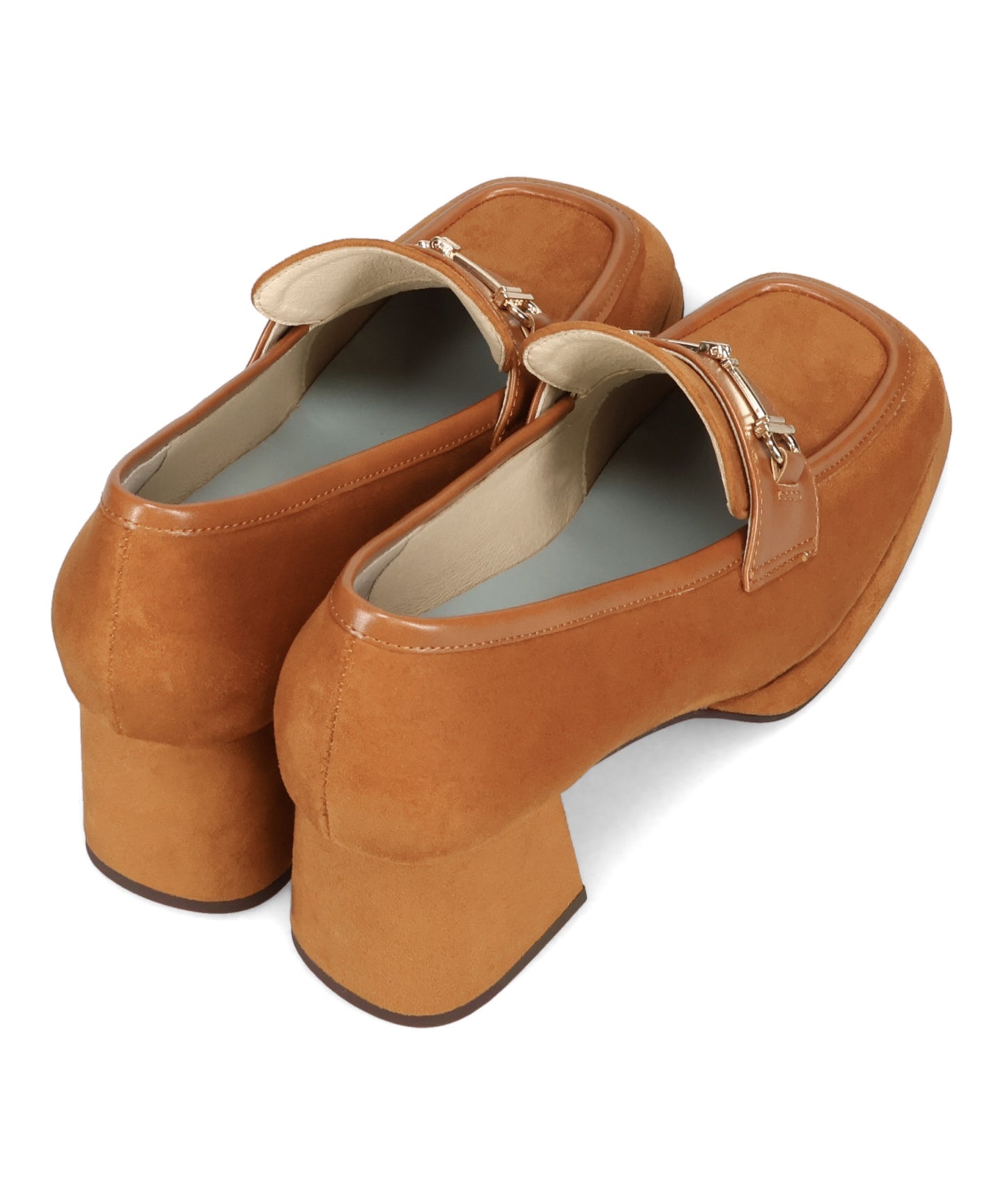 スクエアトゥビットヒールローファー/51324