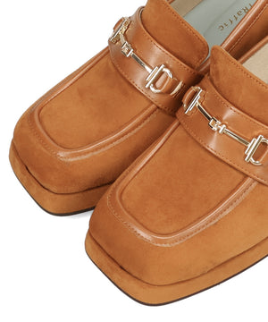 スクエアトゥビットヒールローファー/51324