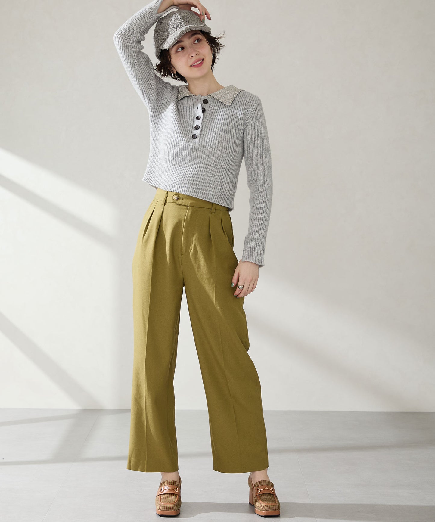 スクエアトゥビットヒールローファー/51324