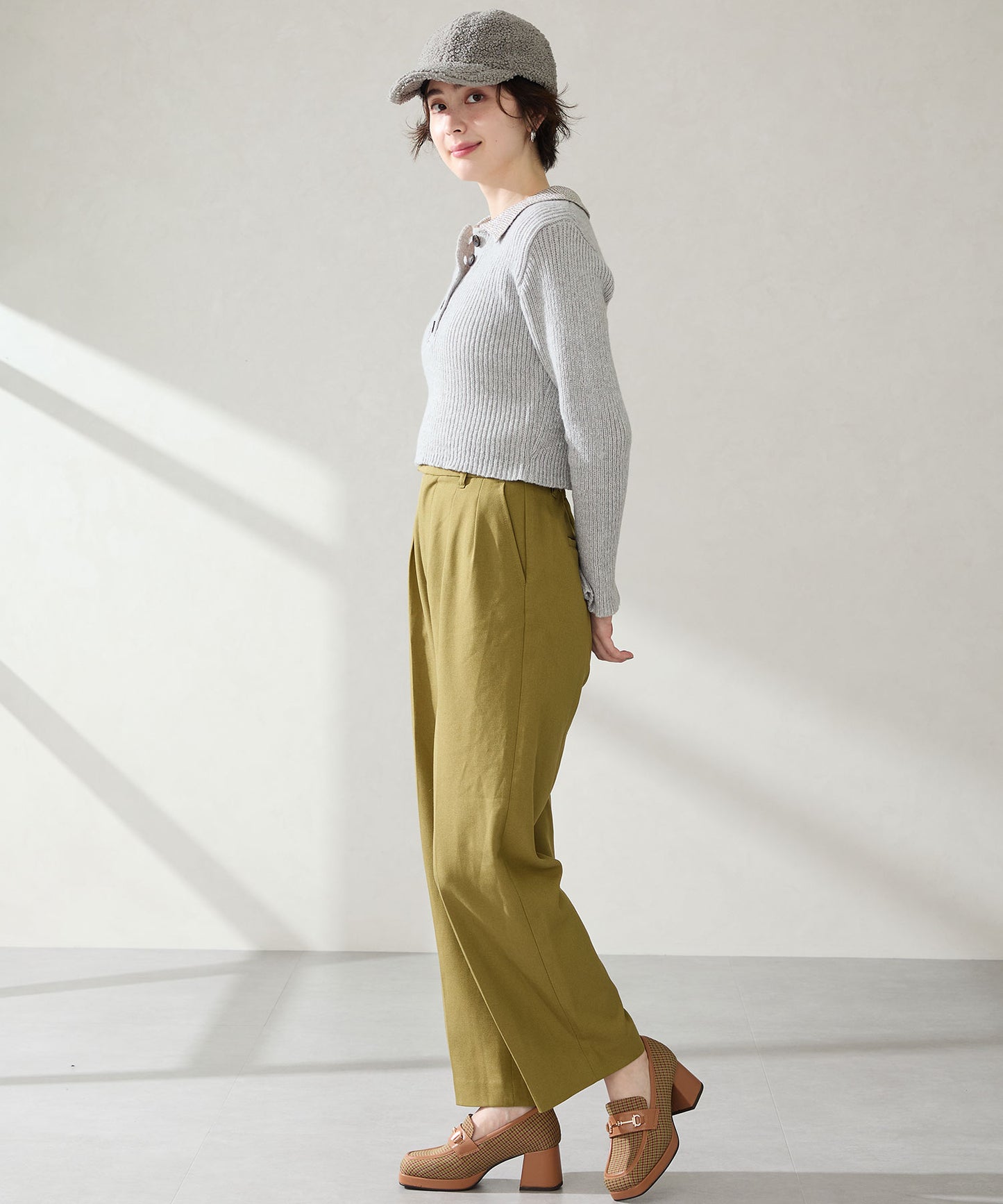 スクエアトゥビットヒールローファー/51324