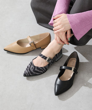 ウエスタンバックルポインテッドパンプス/51327