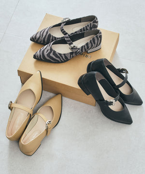 ウエスタンバックルポインテッドパンプス/51327