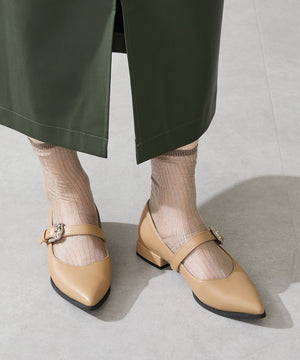 ウエスタンバックルポインテッドパンプス/51327