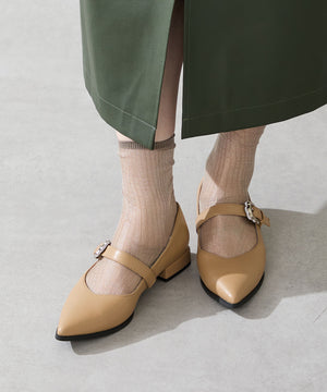 ウエスタンバックルポインテッドパンプス/51327