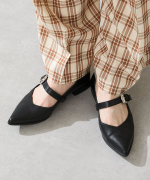 ウエスタンバックルポインテッドパンプス/51327