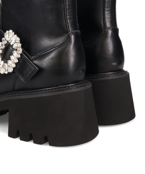 【カタログ掲載アイテム】ビジューバックル厚底ブーツ/51402