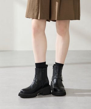 【カタログ掲載アイテム】ビジューバックル厚底ブーツ/51402