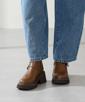 【カタログ掲載アイテム】ビジューバックル厚底ブーツ/51402