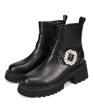 【カタログ掲載アイテム】ビジューバックル厚底ブーツ/51402