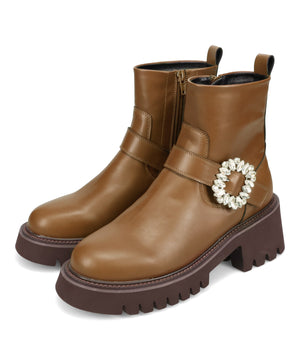 【カタログ掲載アイテム】ビジューバックル厚底ブーツ/51402