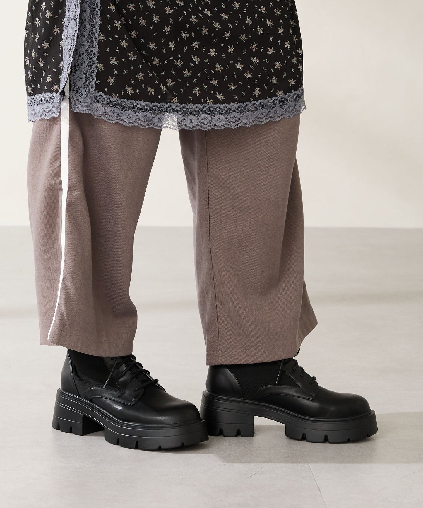 ニットソックスレースアップブーツ/51404