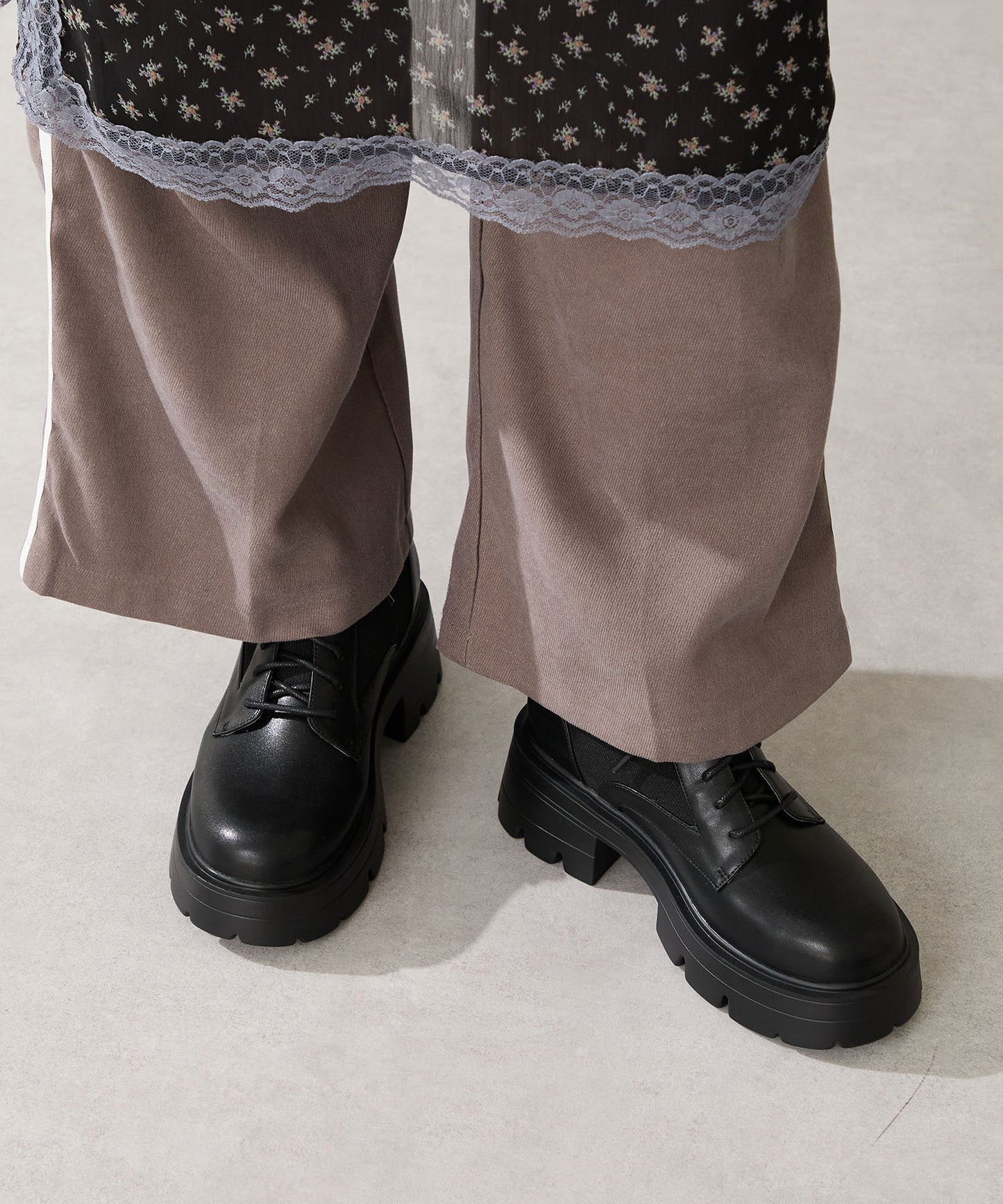 ニットソックスレースアップブーツ/51404