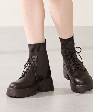 ニットソックスレースアップブーツ/51404