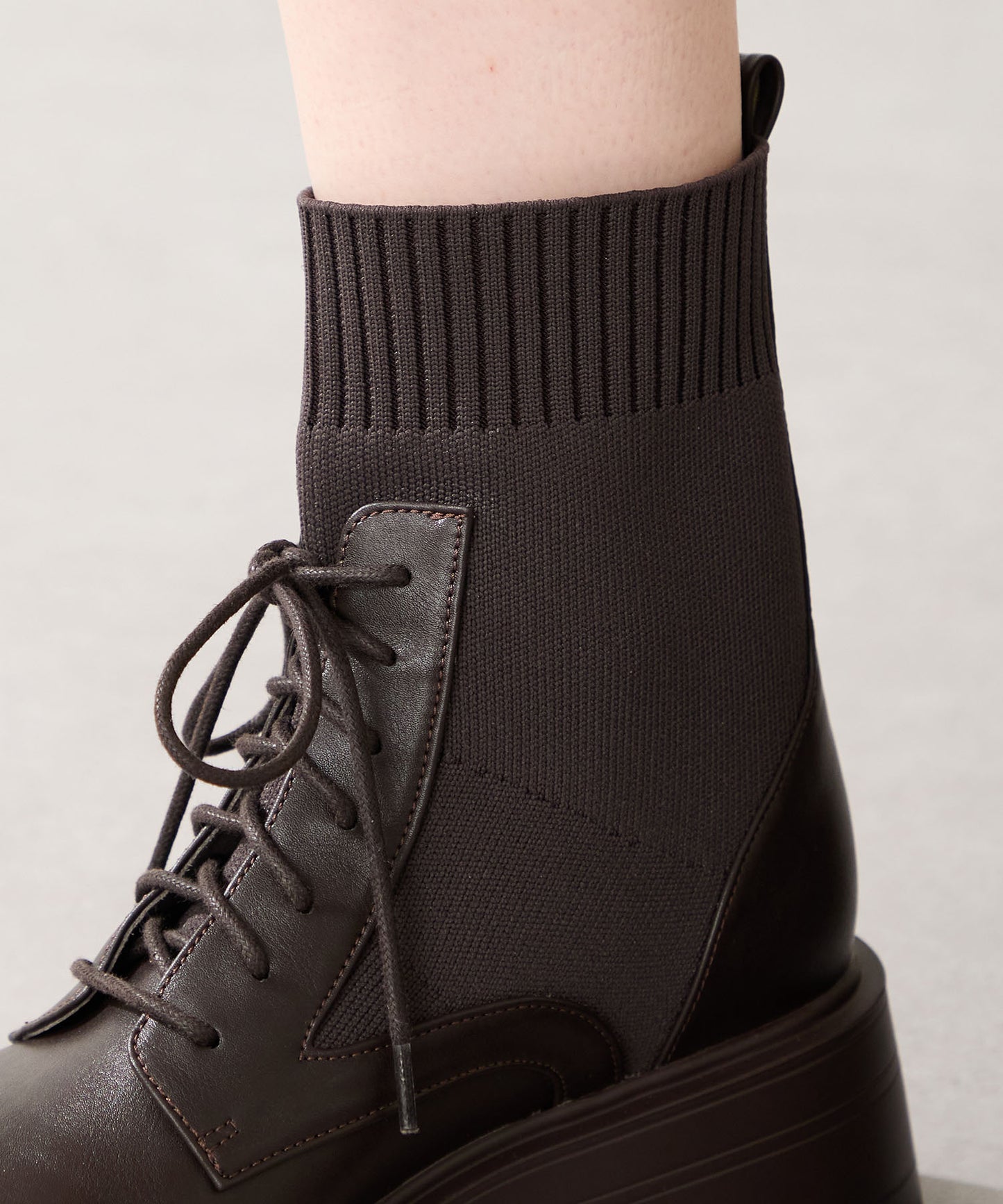 ニットソックスレースアップブーツ/51404