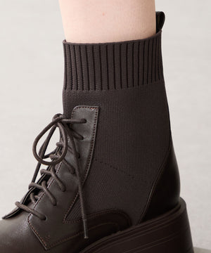 ニットソックスレースアップブーツ/51404