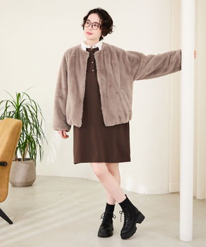 ニットソックスレースアップブーツ/51404