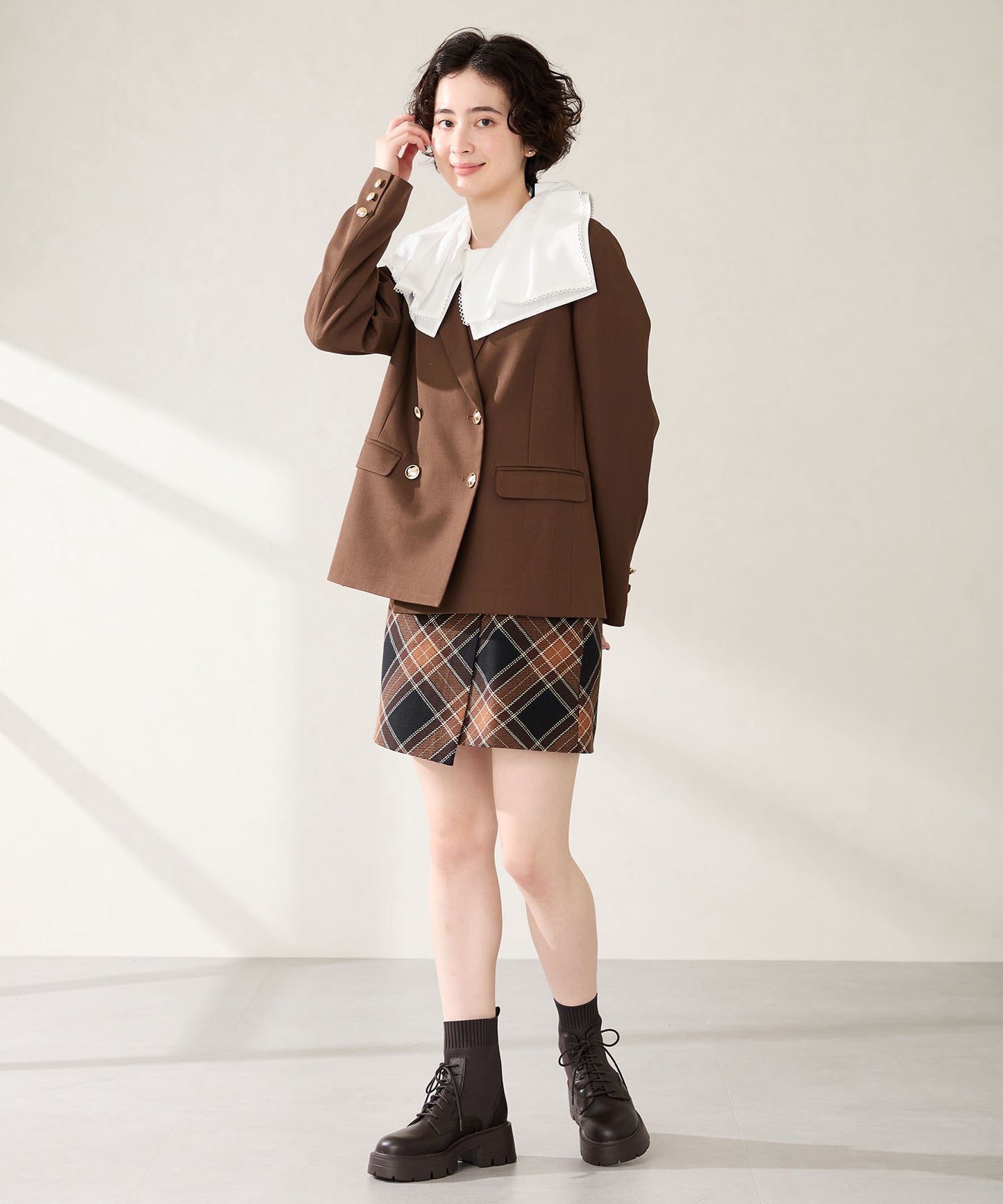 ニットソックスレースアップブーツ/51404