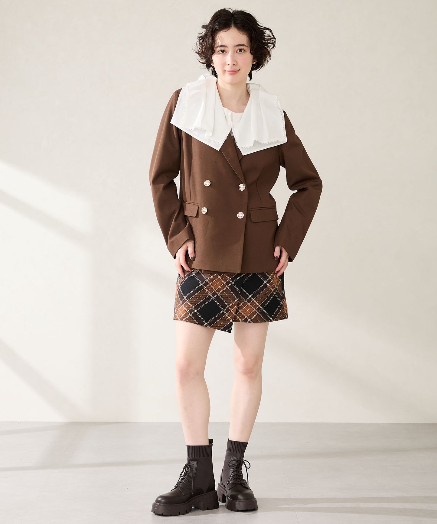 ニットソックスレースアップブーツ/51404