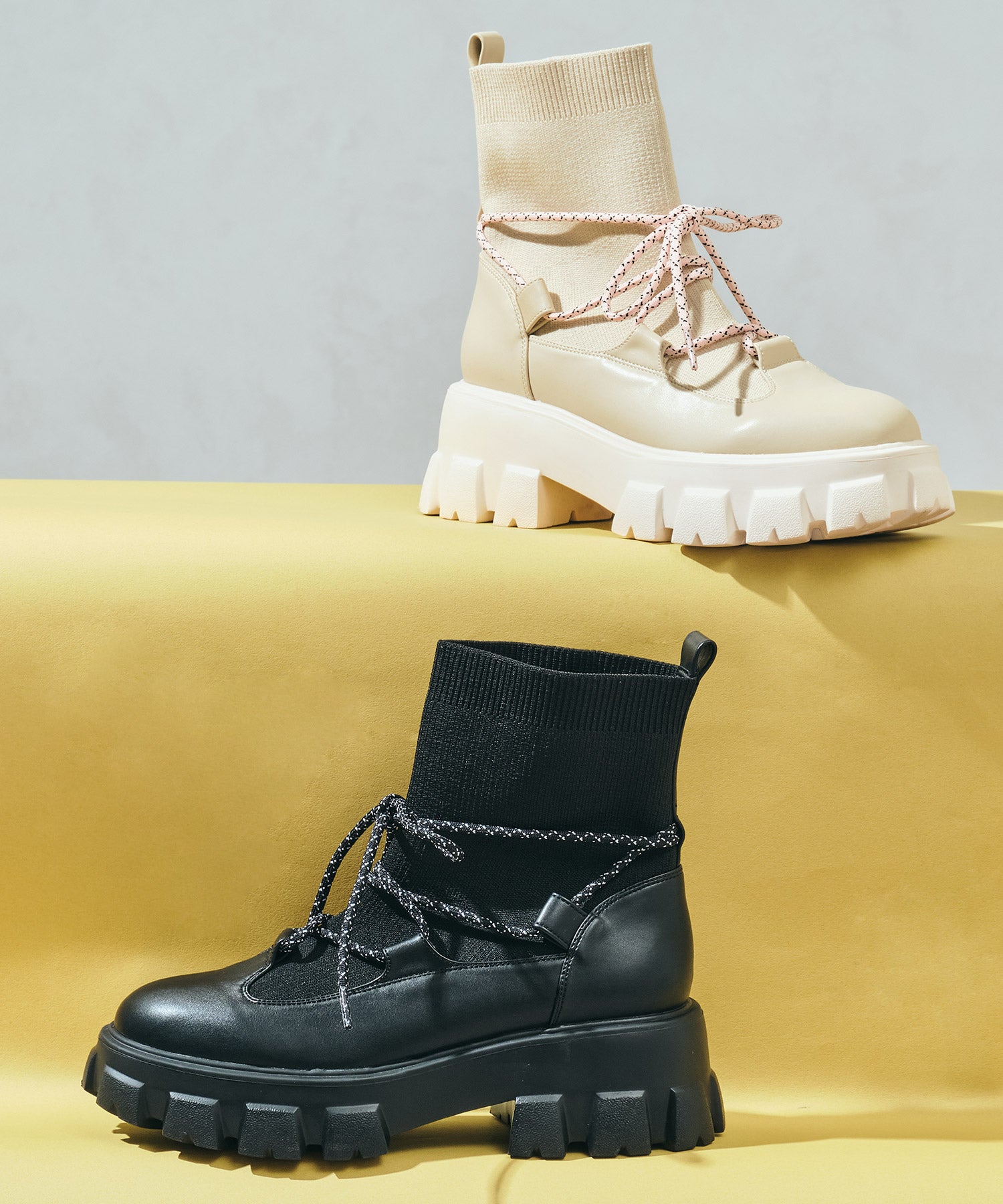 ボリュームソール編み上げニットブーツ/51406 – ORIENTALTRAFFIC