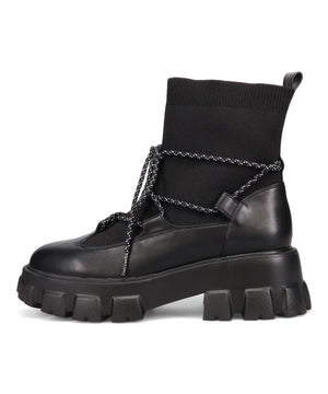 ボリュームソール編み上げニットブーツ/51406