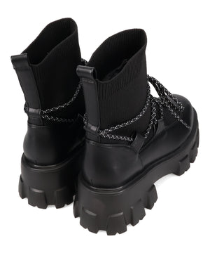 ボリュームソール編み上げニットブーツ/51406