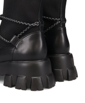 ボリュームソール編み上げニットブーツ/51406