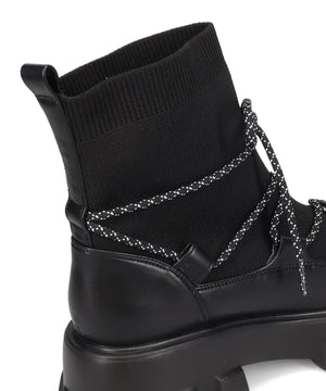 ボリュームソール編み上げニットブーツ/51406