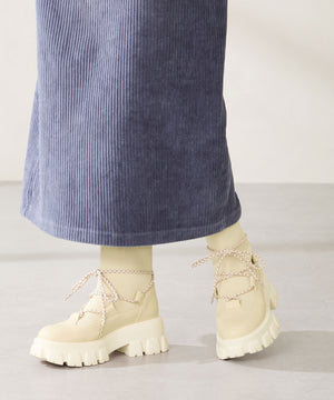 ボリュームソール編み上げニットブーツ/51406