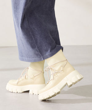 ボリュームソール編み上げニットブーツ/51406