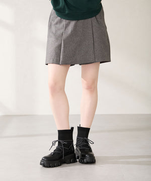 ボリュームソール編み上げニットブーツ/51406