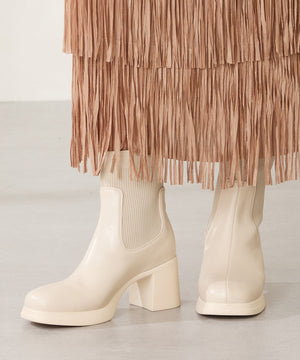 【カタログ掲載アイテム】ニットドッキングヒールショートブーツ/51407