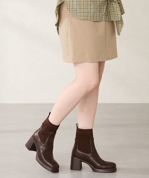 【カタログ掲載アイテム】ニットドッキングヒールショートブーツ/51407