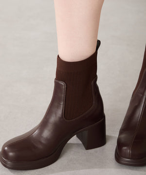 【カタログ掲載アイテム】ニットドッキングヒールショートブーツ/51407