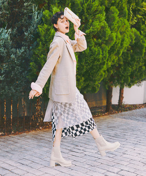 【カタログ掲載アイテム】ニットドッキングヒールショートブーツ/51407