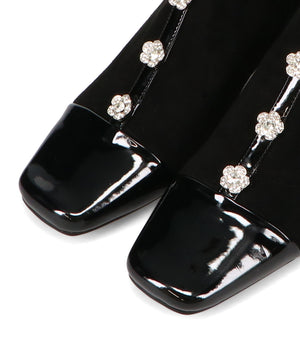 フラワービジューヒールブーツ/51408