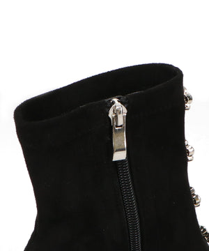 フラワービジューヒールブーツ/51408